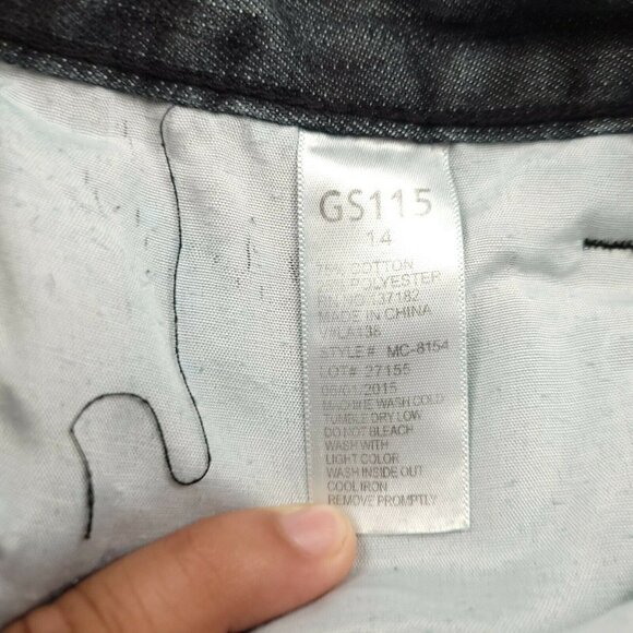 GS115 Bleeker Slim Fit Jeans Distressed Modern Casual Heavy Denim Size 14 EUC - Picture 7 of 10